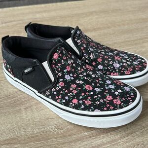 Floral Vans Girls Sneakers Size 4.5